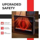 23-Inch Infrared Quartz Electric Fireplace Insert with Remote Control, 1500W - Tangkula