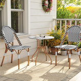 Tangkula 27.5" Outdoor Bistro Table with Heavy Duty Metal Frame and Adjustable Foot Pads