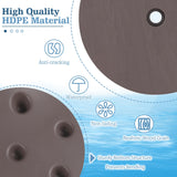 Tangkula 20" Umbrella Table 1.5" & 1.9" Umbrella Hole Faux Wood Grain Portable Round Umbrella Table Top