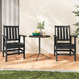 Tangkula Patio Dining Chairs Set of 2 HDPE All Weather Outdoor Chair with Wide Armrests