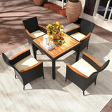 Tangkula 5 Pieces Patio Dining Table Set for 4