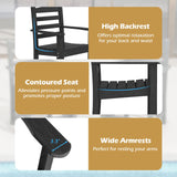 Tangkula Patio Dining Chairs Set HDPE All Weather Outdoor Chair
