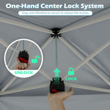 Tangkula 10x17 Ft Pop Up Canopy with Center Lock | Easy Setup Outdoor Canopy with 2 Adjustable Awnings