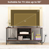 Tangkula TV Stand with Power Outlets, for TVs up to 50 Inch, Industrial TV Console Table