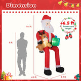 Tangkula 9.5 FT Christmas Inflatable Santa Outdoor Decoration
