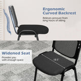 Guest Reception Chairs Set of 5, Stackable Meeting Room Chairs w/Mesh Backrest & Upholstered Seat