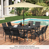 Tangkula 60" x 60" Metal Patio Dining Table for 8(60" x 60")