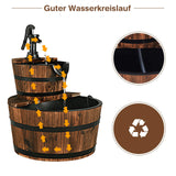 Tangkula 2-Tier Water Fountain Outdoor for Garden Patio Backyard, Fir Wood