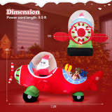 Tangkula 7.2 Feet Christmas Inflatables Airplane with Gift Boxes and Built-in LED Lights