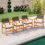 Tangkula Solid Acacia Wood Patio Chair Set