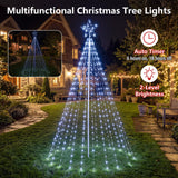 Tangkula 10 ft Outdoor Christmas Tree Star String Lights w/ 560 LED Lights