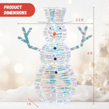 Tangkula 4 FT Christmas Lighted Iridescent Snowman, Pre-Lit Christmas Decoration with 100 White LED Lights