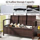 Tangkula 42 Gallon Outdoor Bench with Storage for Porch Backyard Poolside