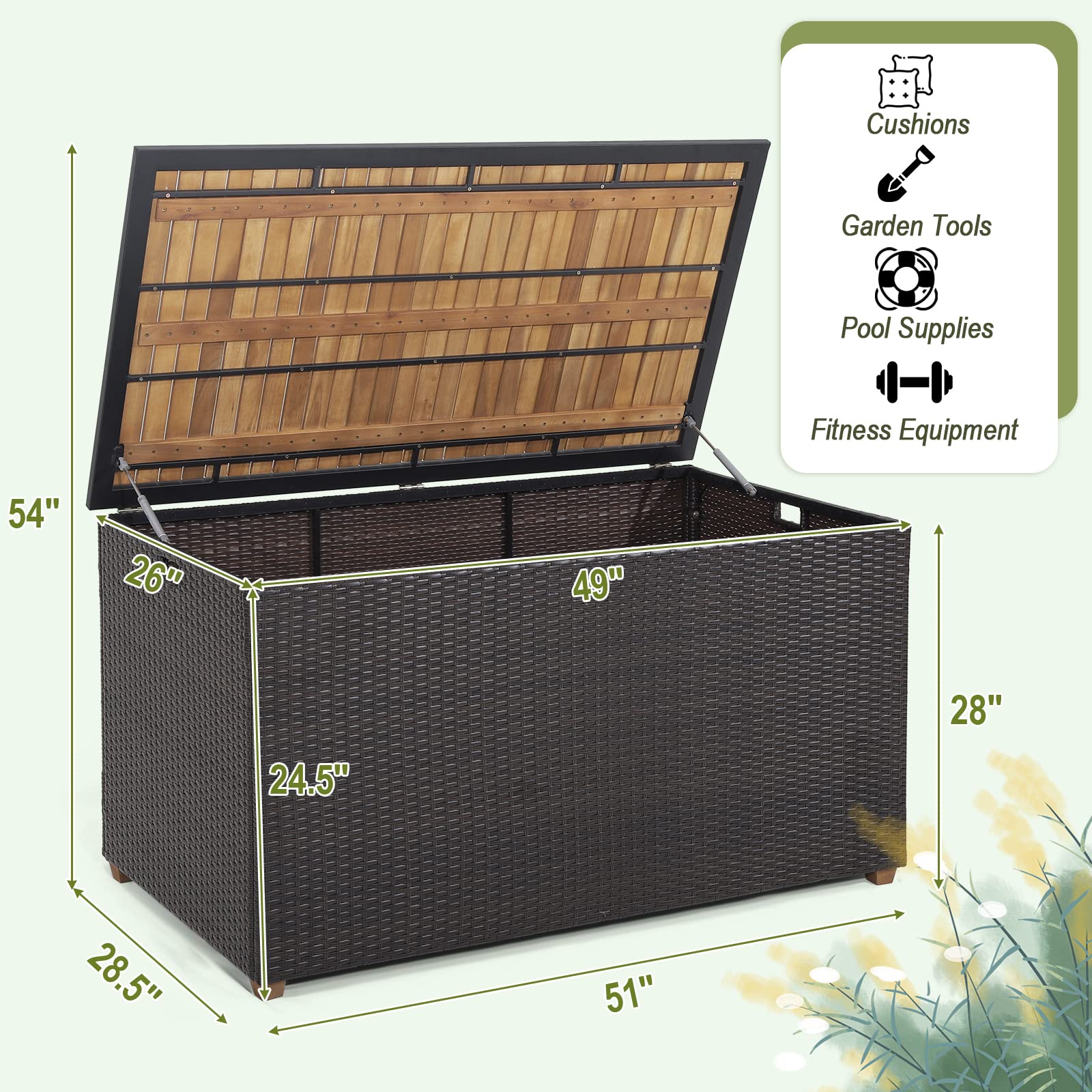 Tangkula 134 Gallon Outdoor Storage Box