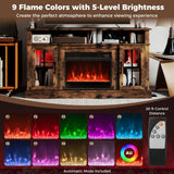 Tangkula Fireplace TV Stand for 65 Inch TV for Living Room