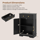 Tangkula Modern Freestanding Bathroom Storage Cabinet w/Large Pull-Out Drawer