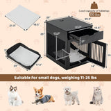 Tangkula Dog Crate Furniture, Decorative Dog Kennel End Table with Storage Drawer