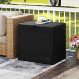 Tangkula Waterproof PP Resin Patio Storage Box with Lockable Lid
