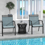 Tangkula Patio Dining Chairs Set of 2, All Weather Outdoor Chairs with High Back, Armrests