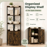 Tangkula Tall Corner Storage Cabinet | 71" Industrial 6 Tier Storage Shelf w/Door Cabinet
