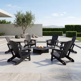 Tangkula HDPE Adirondack Chairs | 550 LBS Max Load Screw-Free Outdoor Chairs with Realistic Wood Grain
