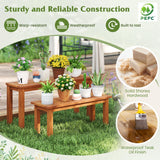 Tangkula Outdoor Backless Bench Set of 2