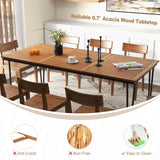 Tangkula 79 Inch Outdoor Dining Table, 8-Person Patio Table with 1.9 Inch Umbrella Hole