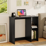Tangkula Small Desk with Shelves for Small Space