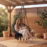 Tangkula Macrame Hammock Swing Chair with Removable Seat Cushion