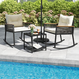 Tangkula 3 Piece Patio Rocking Bistro Set
