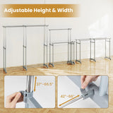 Tangkula Double Rod Clothes Rack Heavy-Duty Metal Garment Rack