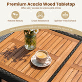 Tangkula 7 Piece Outdoor Bar Set with 6 Cushioned Chairs