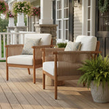 Tangkula Acacia Wood Patio Club Chair Boho Accent Chair（1/2/4）
