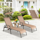 Tangkula Patio Lounge Chair, Outdoor Chaise Lounge with 5-Level Adjustable Backrest