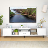 Tangkula White TV Stand for TVs up to 90 Inch