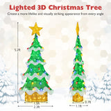 Tangkula Lighted Christmas Tree Outdoor Indoor 3D Mesh Tree with 34 Colorful Strawberry Bulbs