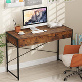 Tangkula Computer Desk with 2 Drawers for Small Space