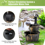 Tangkula 2-Tier Water Fountain Outdoor for Garden Patio Backyard, Plastic