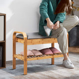 Tangkula 2 Tier Sturdy Shoe Rack with Flip Top Storage Space and Padded Cushion