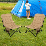 Tangkula Padded Camping Chair with Adjustable Backrest