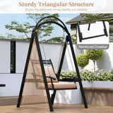 Tangkula Outdoor Patio Swing with Heavy-Duty Metal Frame
