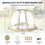 Tangkula 9.5x9.5 Ft Oversize Outdoor Dome Tent for 4-6 People with 16 Stakes