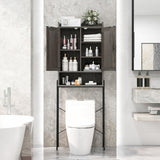 Tangkula Over The Toilet Storage Cabinet, Bathroom Space Saver Organizer Above Toilet with Double Doors & Metal Frame