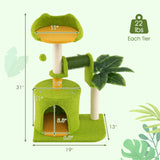 Tangkula Cute Cat Tower with Sisal Scratching Posts