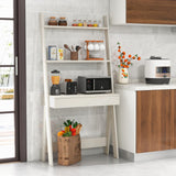 Tangkula Ladder Desk with Countertop & Drawer, Freestanding 2-Tier Ladder Shelf Desk