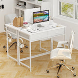 Tangkula Computer Desk with 2 Storage Drawers & 4 Hooks