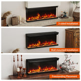 Tangkula 3-Sided Electric Fireplace Insert with Remote Control