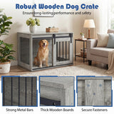 Tangkula Farmhouse Wooden Dog Crate Furniture