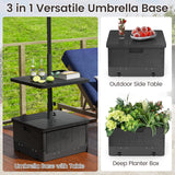 Tangkula 3-in-1 Patio Umbrella Base 175 LBS Moveable Umbrella Stand