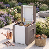 Tangkula Plastic Outdoor Storage Box w/ Waterproof & Long-Lasting PP Resin